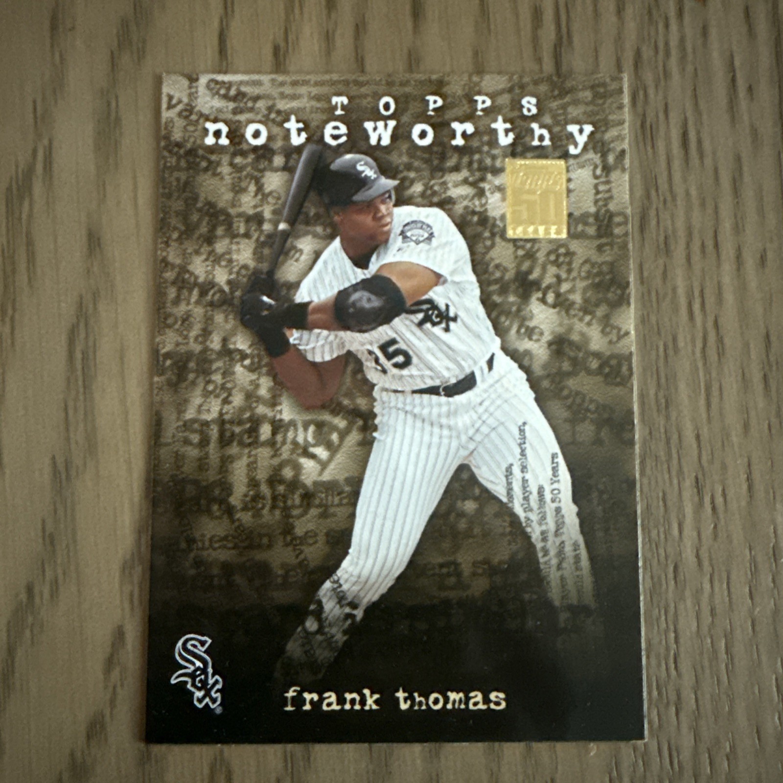 2001 Topps #TN10 Frank Thomas Noteworthy Chicago White Sox legend HOF big Hurt