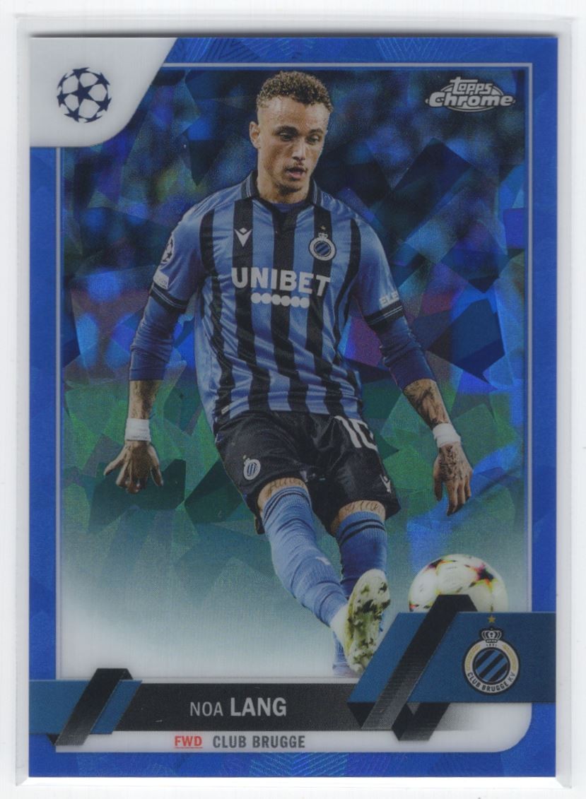 #4 2022 Topps Chrome UEFA SAPPHIRE Noa Lang Club Brugge KV