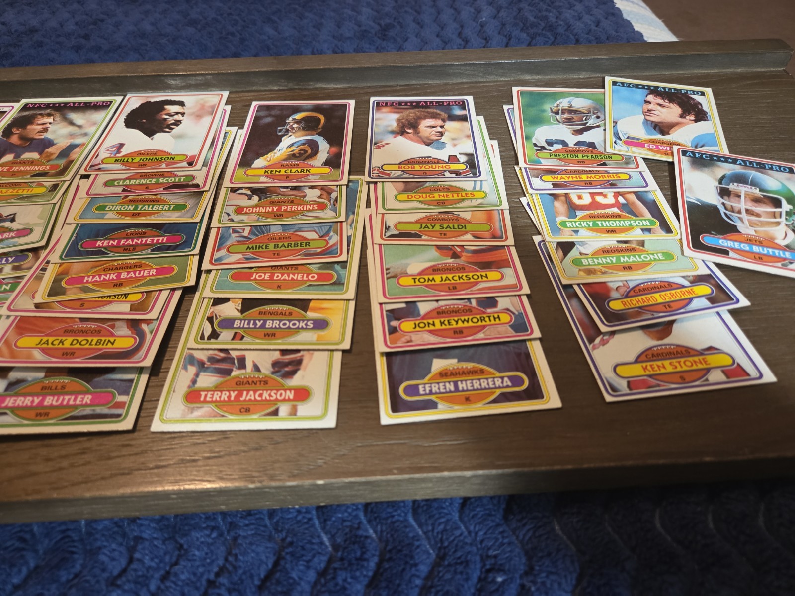1980 Topps Football Card Lot Of 53 Cards. Varied Cond.