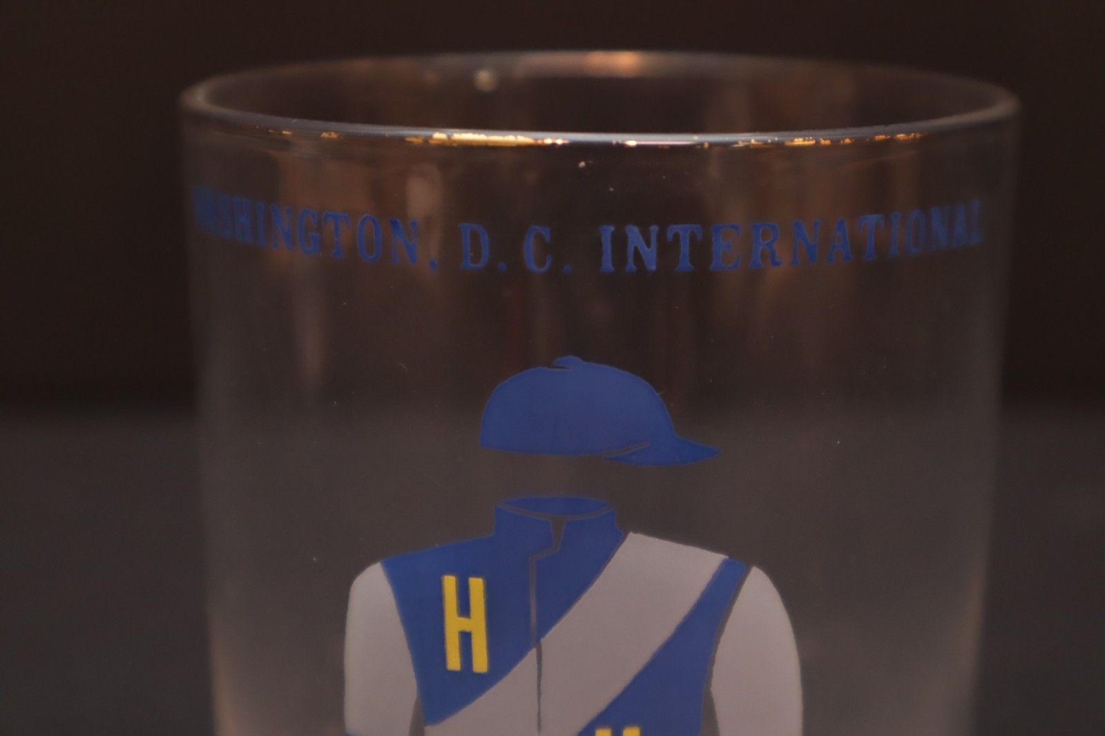 Washington D.C. International Horse Racing Glass Jockey Tumblers Glass 1956 1957