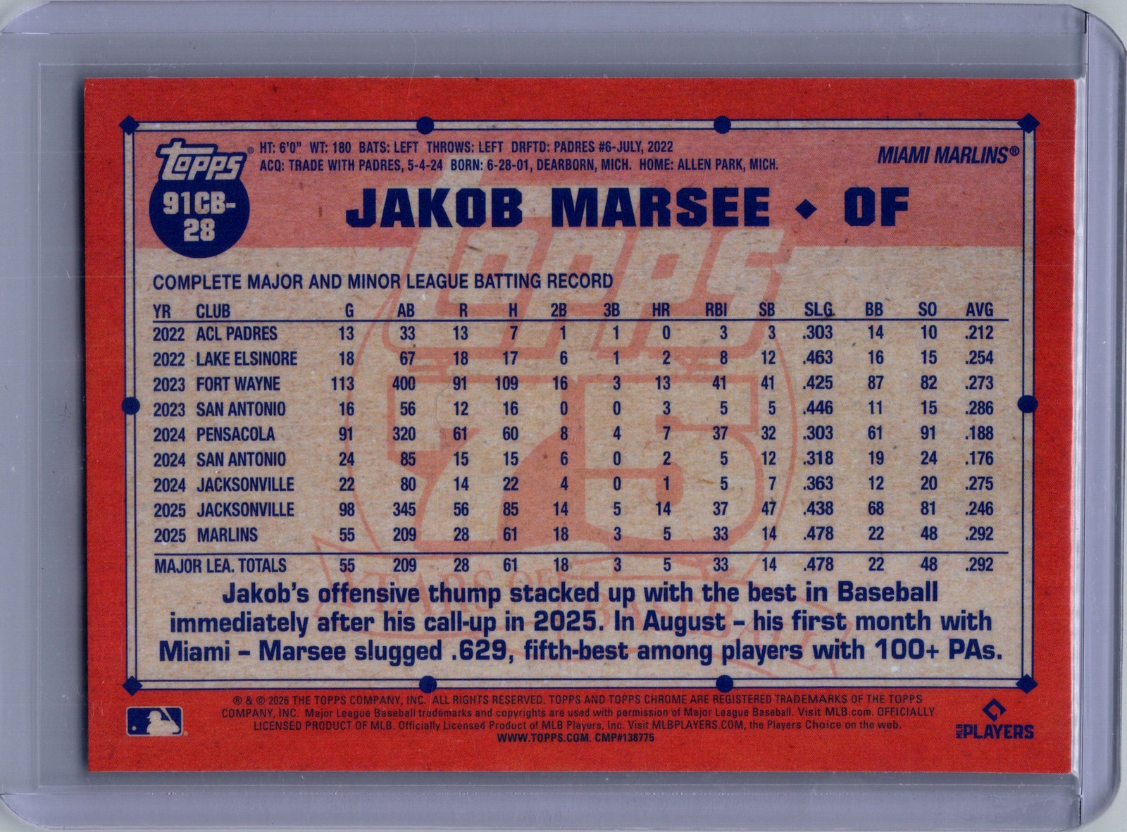 2026 Topps Chrome Series 2 Jakob Marsee 75th Anniversary All-Star Rookie