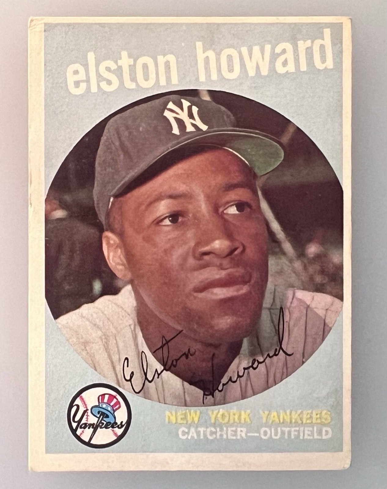 1959 Topps Elston Howard #395 (Stain) New York Yankees ~ Vintage ✅