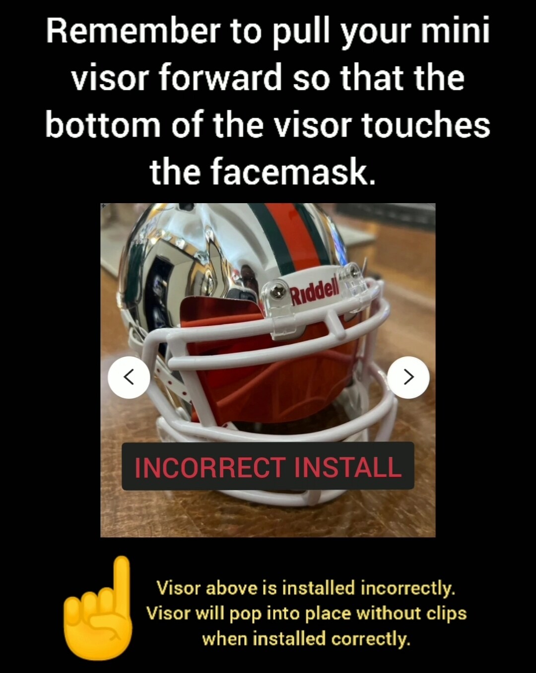 Chrome Mirror Mini Football Helmet Visors (*Flat Style*) FLEXIBLE & DURABLE