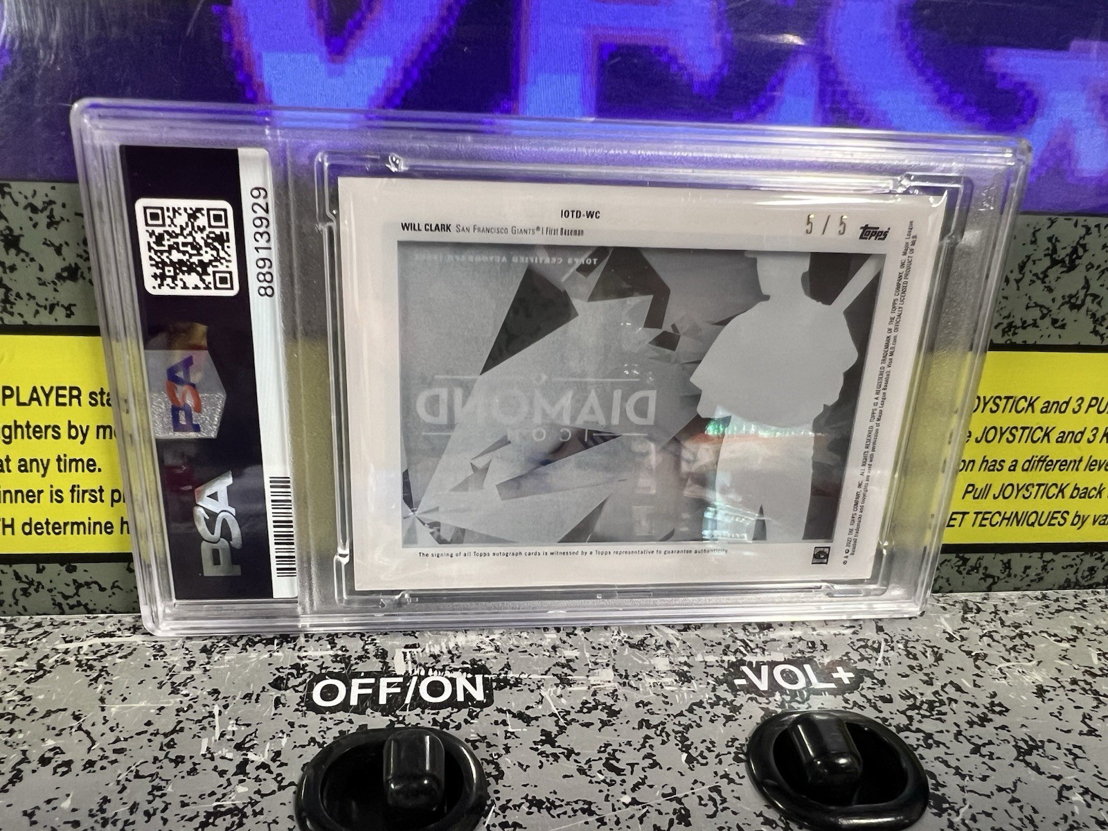 2022 Topps Diamond Icons Will Clark Black Clear Auto /5 PSA 9 Mint Giants