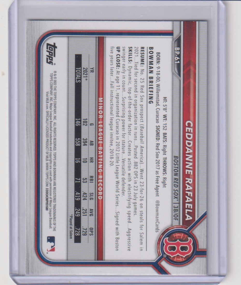 2022 Bowman 1st Edition #BPPF-61 Ceddanne Rafaela
