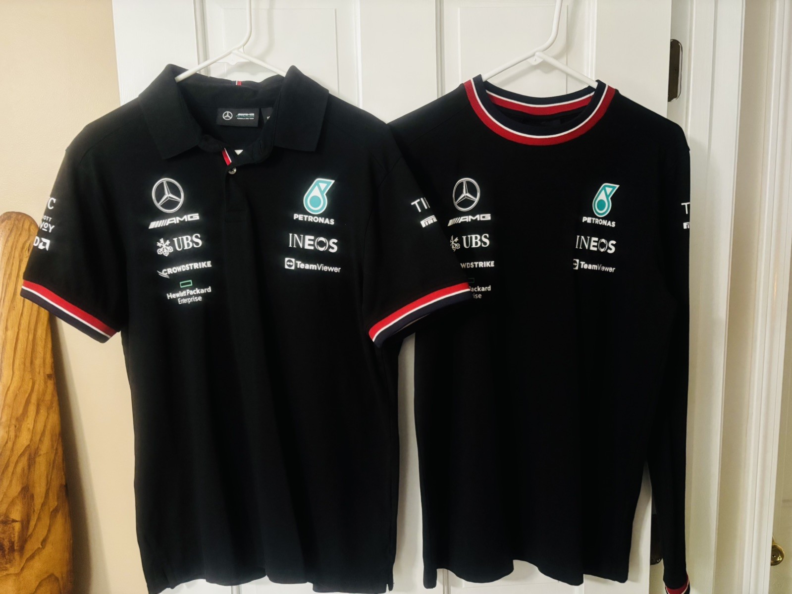Lot of 2 Medium Men’s Mercedes Benz AMG TEAM PETRONAS F1 Formula Racing Shirts