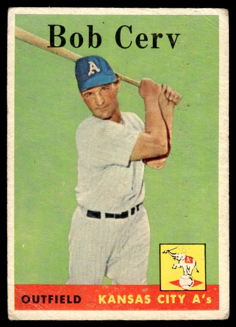 1958 Topps Bob Cerv Kansas City Athletics #329