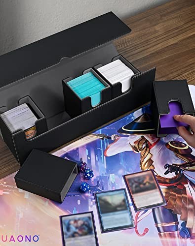 Card Deck Case 5 in 1 Holds 800 Unsleeved Cards Magnetic Closure Leather Dice