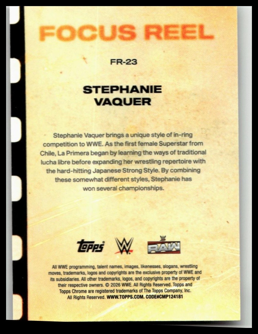 2026 Topps Chrome WWE #FR-23 Stephanie Vaquer