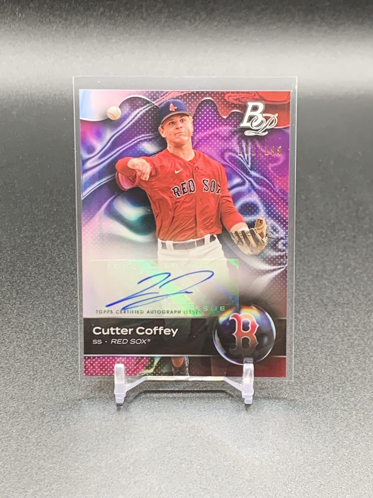 2023 Bowman Platinum Cutter Coffey Fuchsia Foil Auto /199 | Boston Red Sox