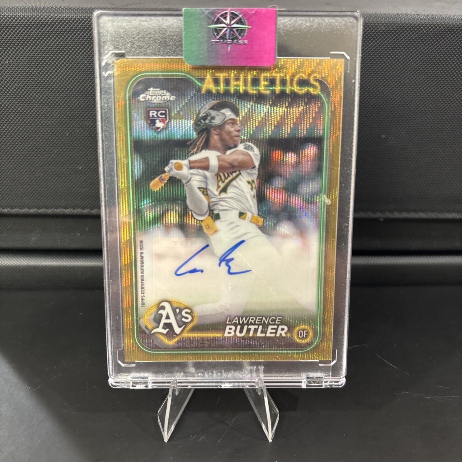 2024 Topps Chrome Update Series Autographs Lawrence Butler #AC-LB Gold Wave /50