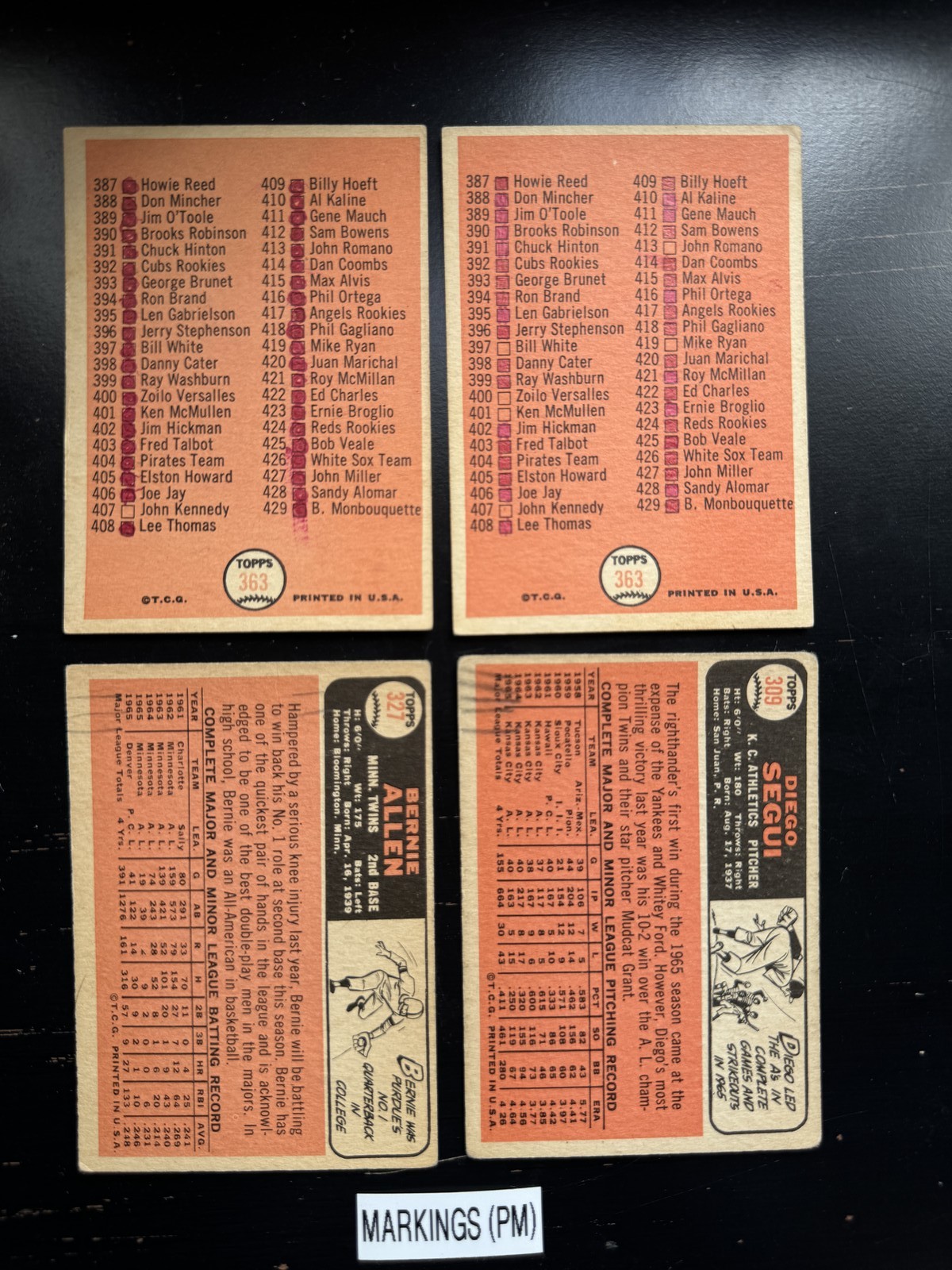 1966 Topps Baseball Cards 1-115 (P-NM) – You Pick – Complete Your Set