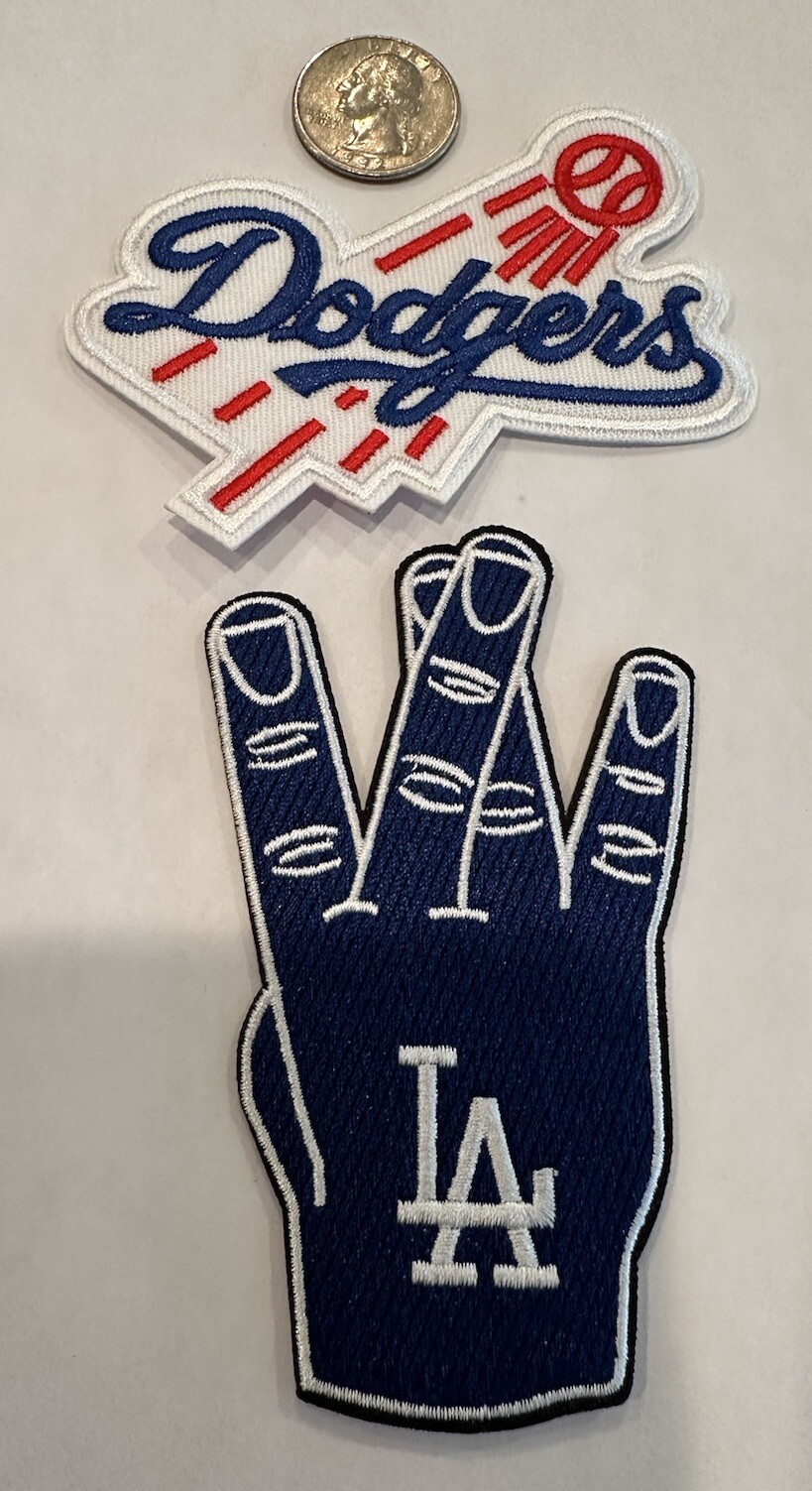 2-Los Angeles Dodgers embroidered iron on patches 4”H X 2”W & 3.5”x 2” Nice!