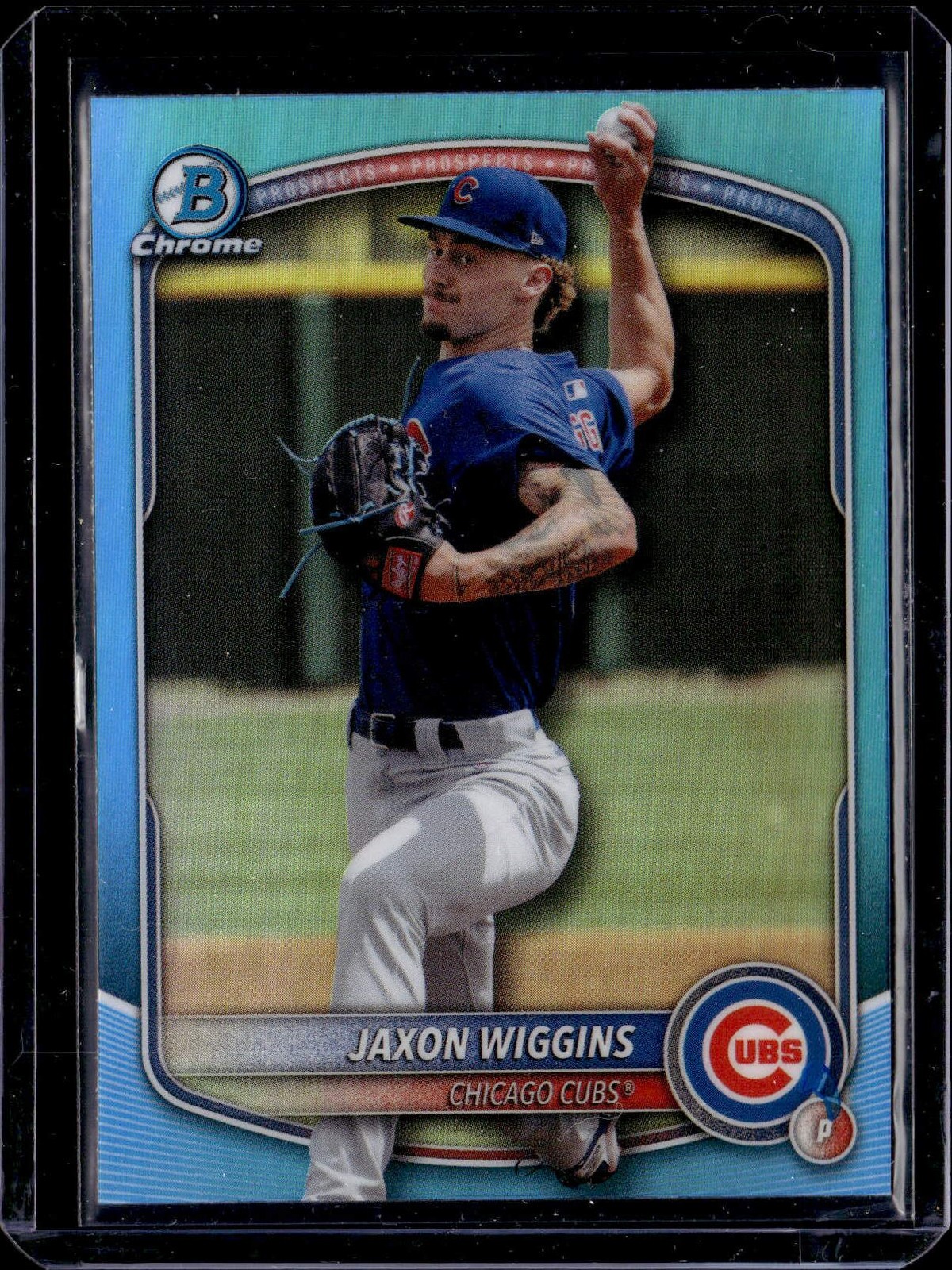 2025 Bowman Draft #BDC-173 Jaxon Wiggins Chrome Sky Blue Refractor