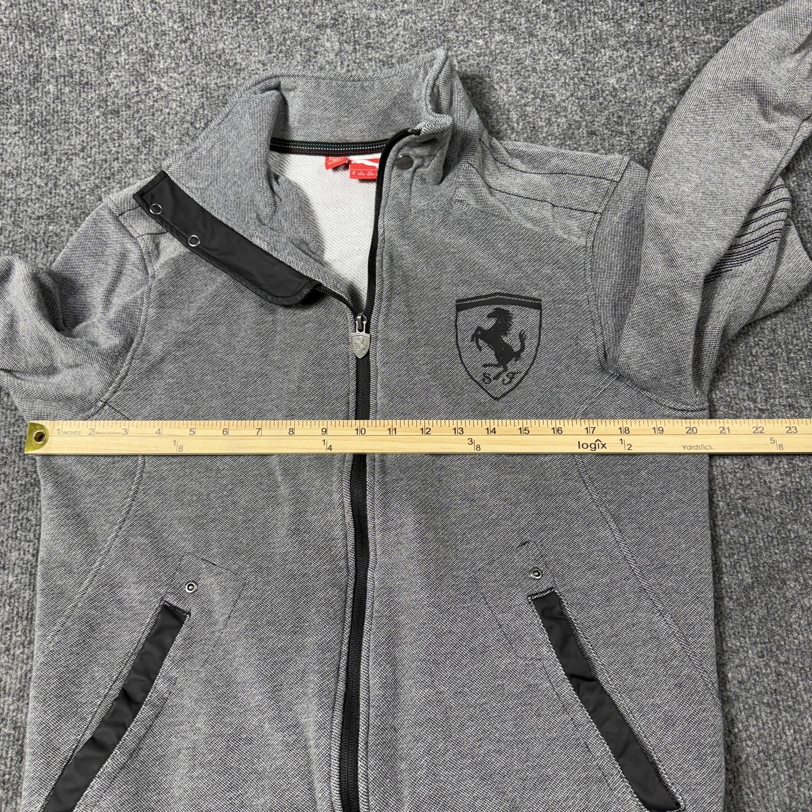 Scuderia Ferrari Jacket Mens Medium Gray F1 Puma Full Zip Formula 1 Racing