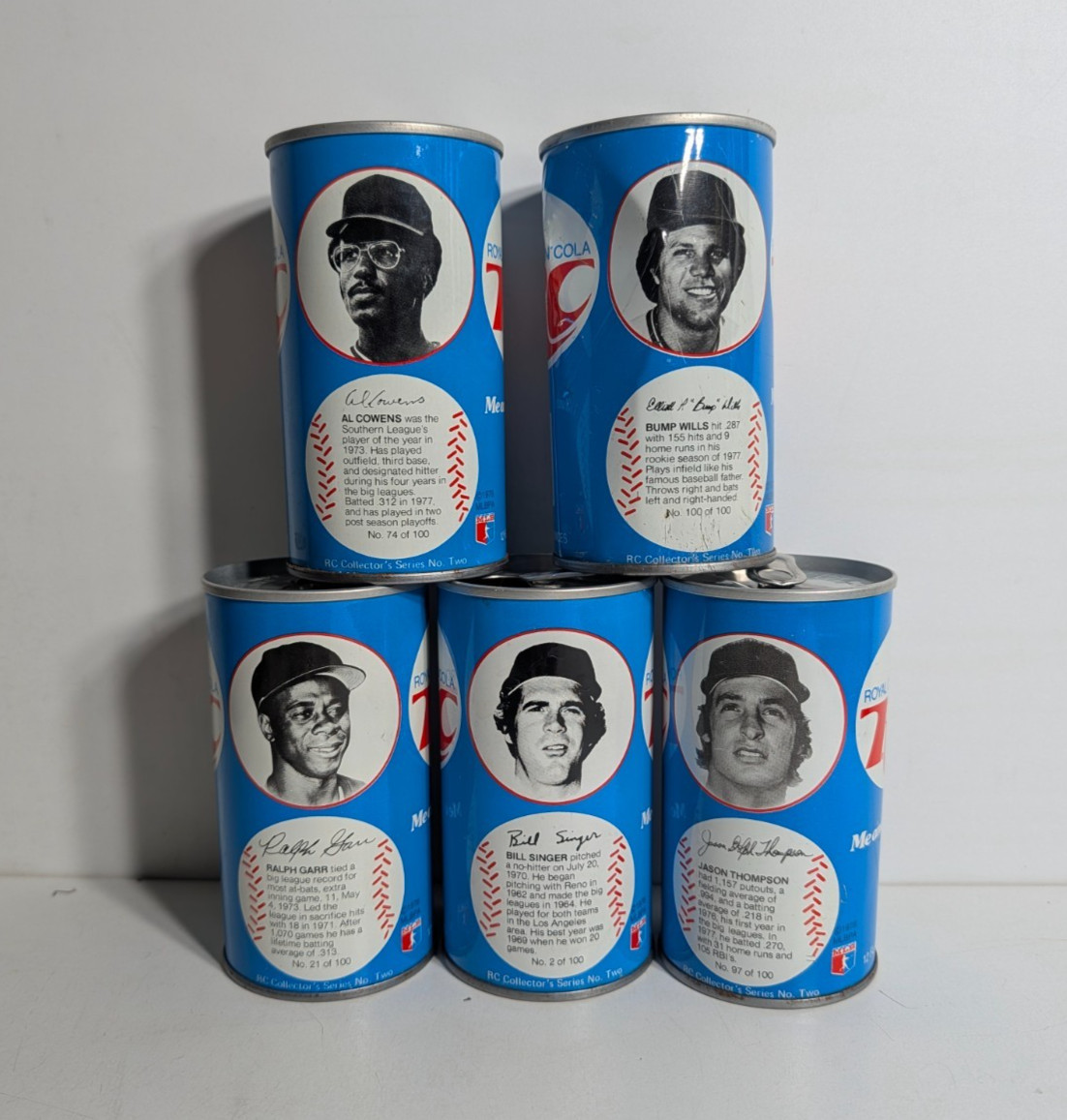 1978 RC Cola Minnesota Twins Baseball Collector Cans, Set of 5