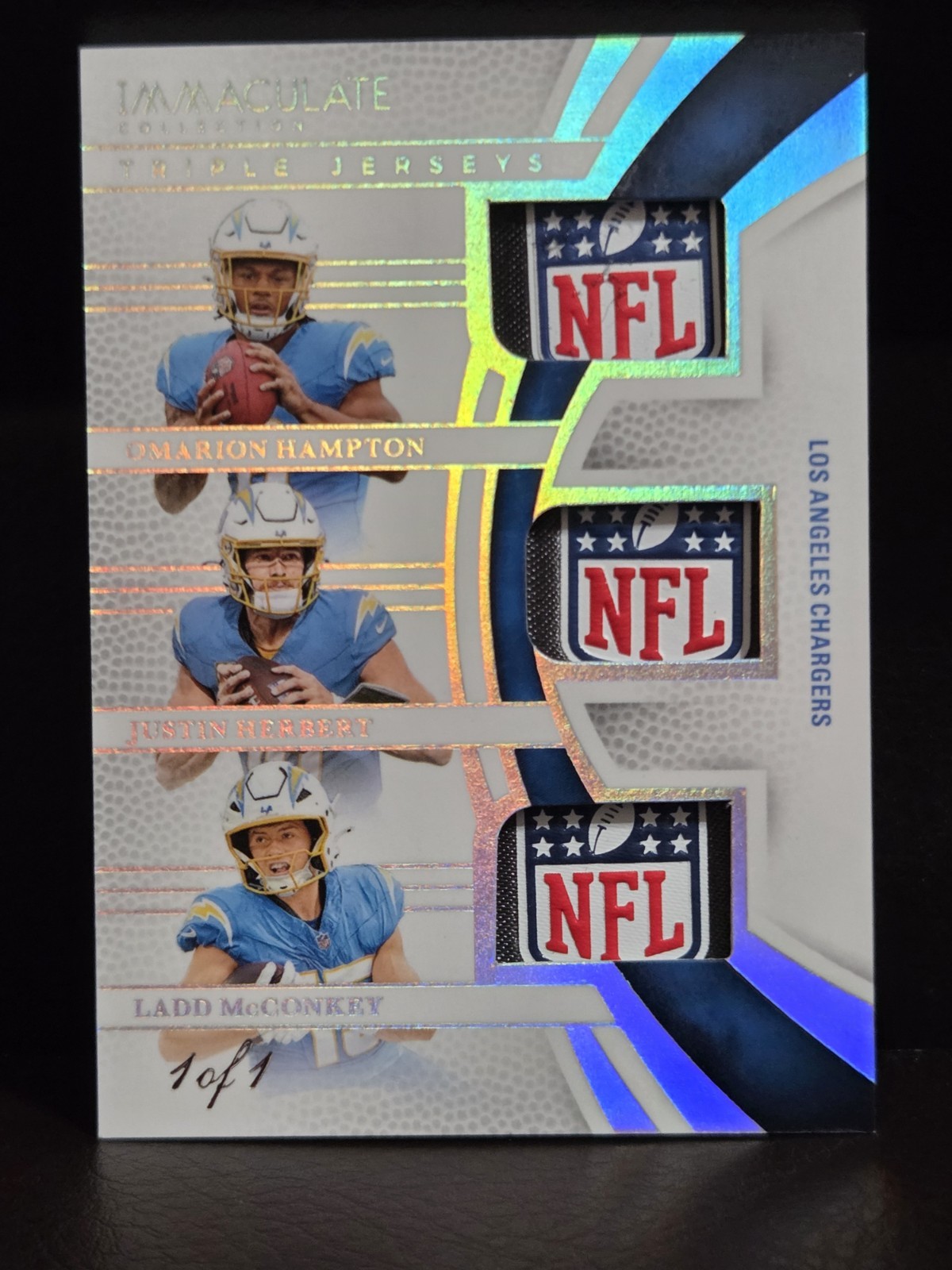 2025 Panini Immaculate Collection Triple Jerseys Hampton, Herbert, McConkey 1/1