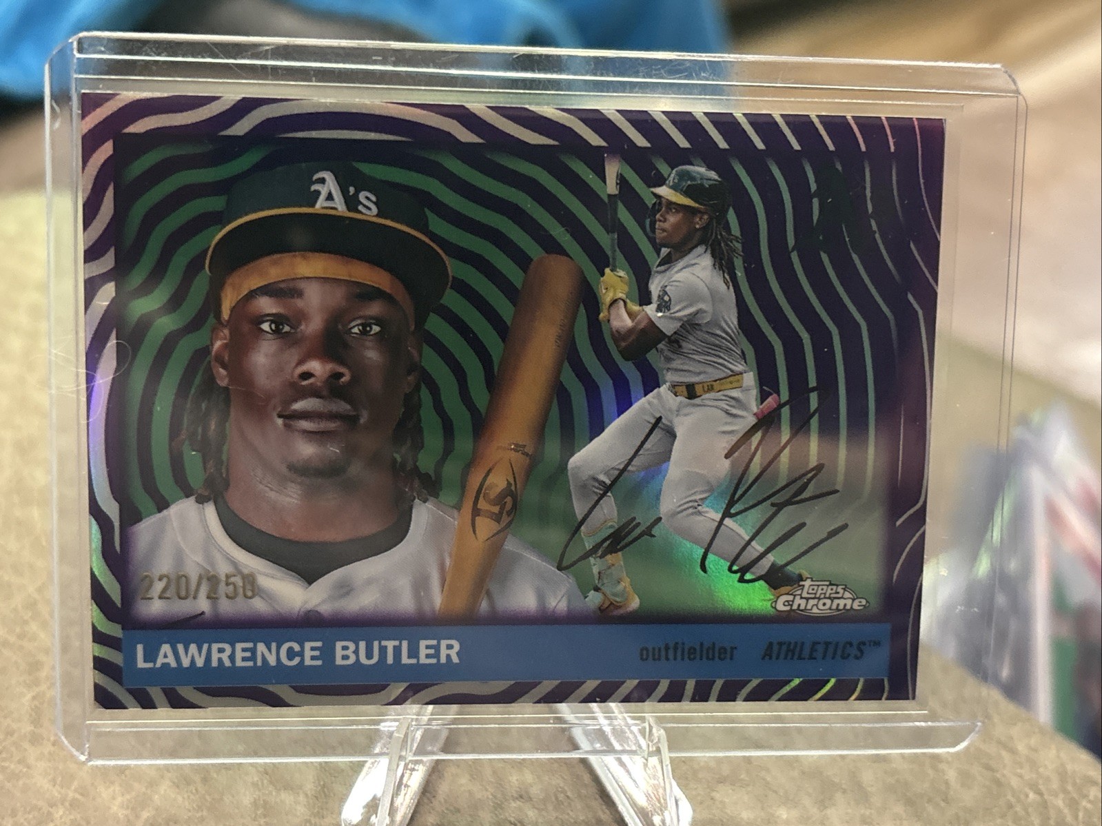 2025 Topps Chrome Platinum Lawrence Butler Purple Vibrations /250 Oakland A’s