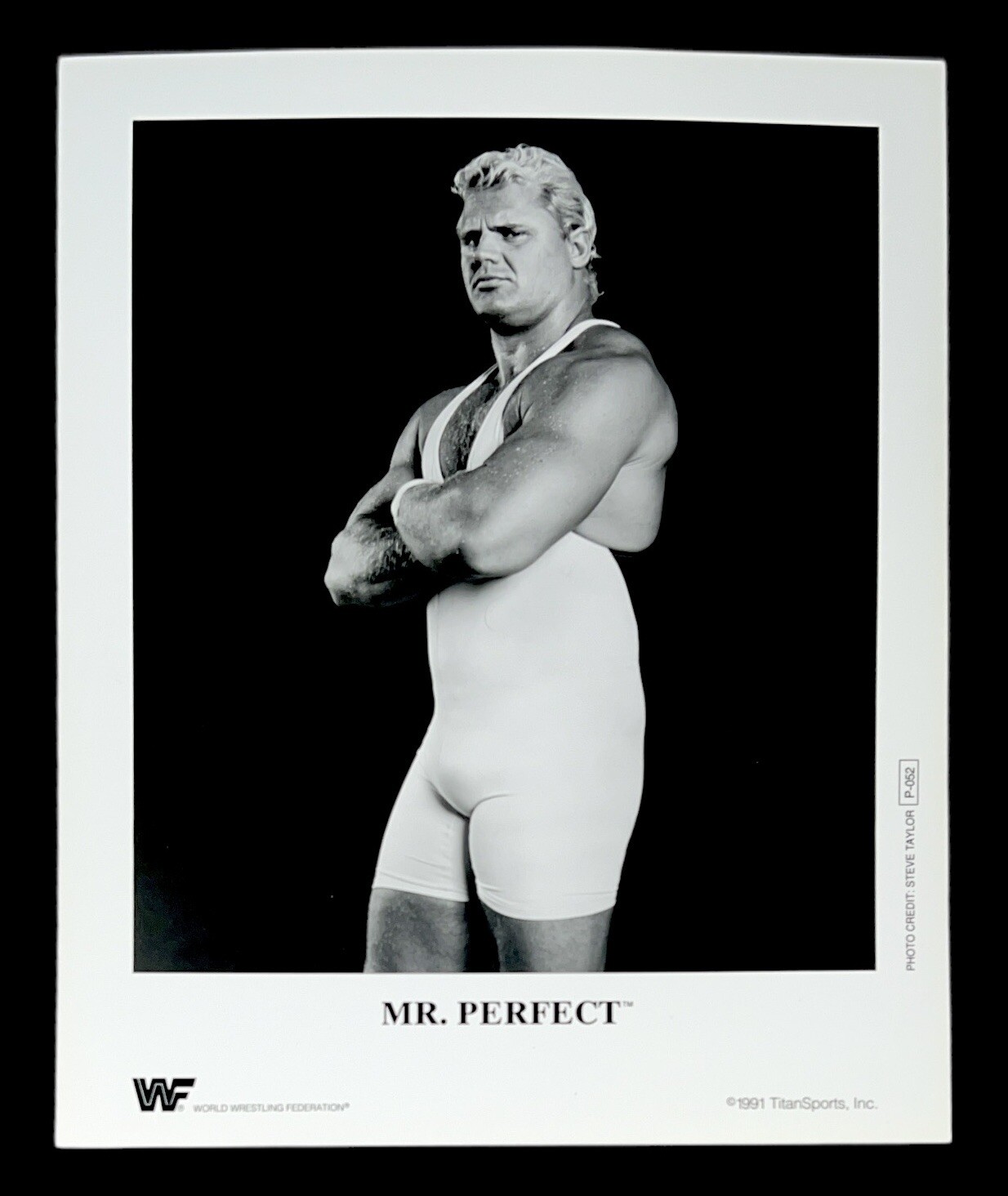 WWE MR PERFECT P-052 OFFICIAL LICENSED ORIGINAL 8X10 PROMO PHOTO FROM 1991 RARE