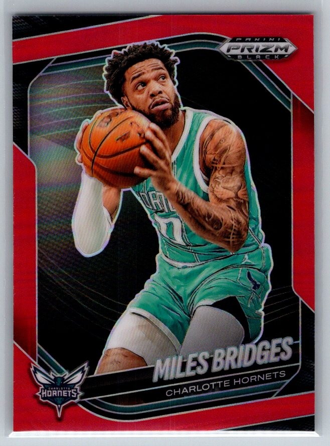 2024-25 Panini Prizm Black Miles Bridges Red /299 #123 Charlotte Hornets