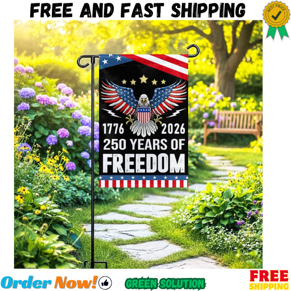 American 250 Garden Flag 12 x 18 Inch, USA 250th Anniversary Patriotic Garden