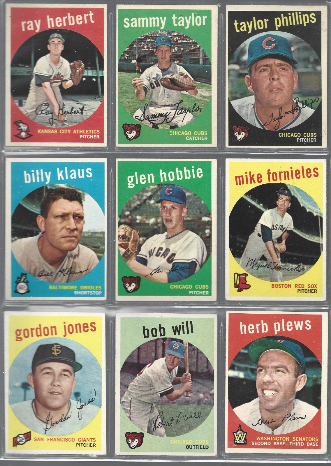 1959 Topps Baseball Common Players- Fill your set -Ex To Exmt – No Creases