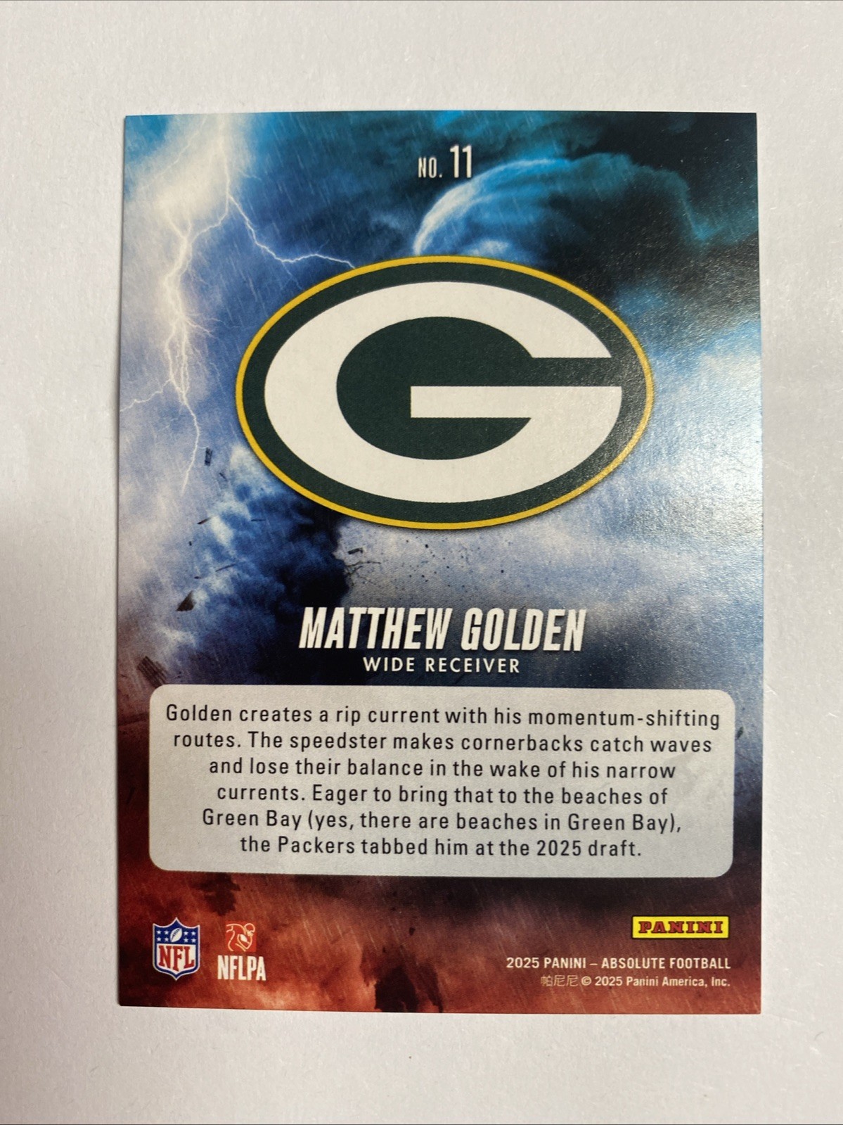 2025 Panini Absolute – By Storm Matthew Golden (RC) #11 Rookie Packers