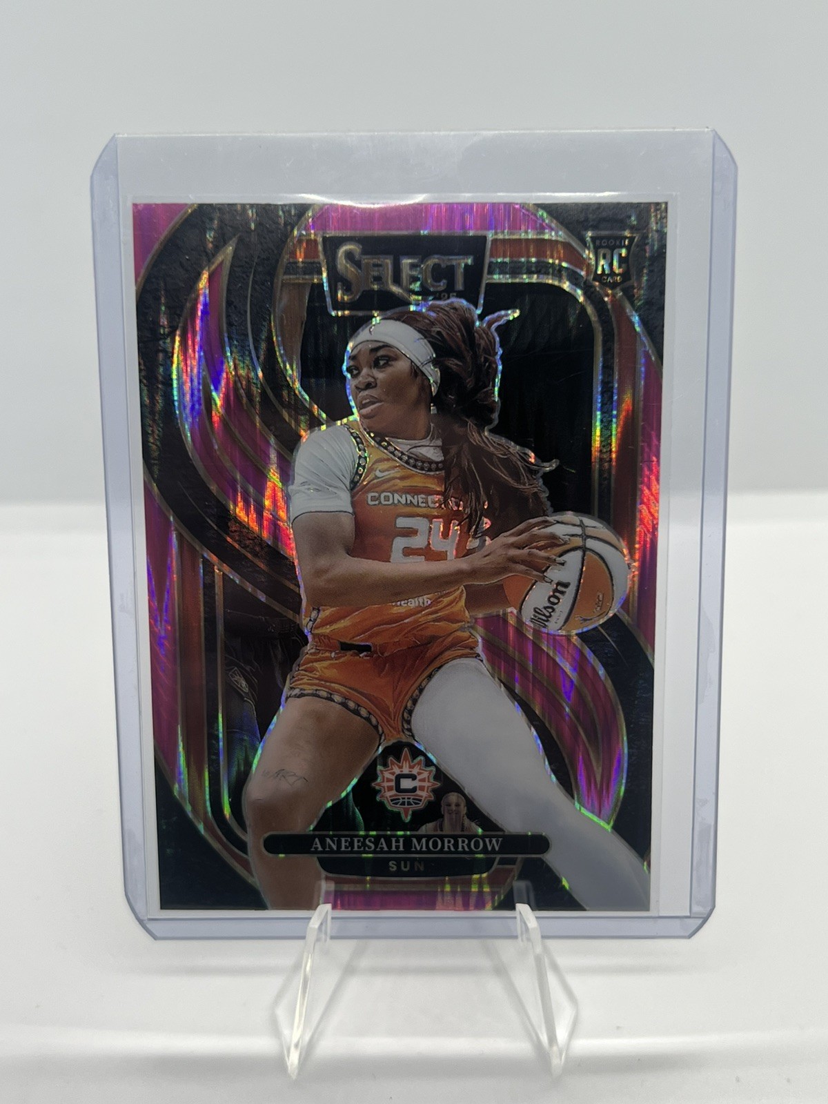 2025 Panini Select WNBA Aneesah Morrow RC Premier Pink Flash Prizm Rookie #176