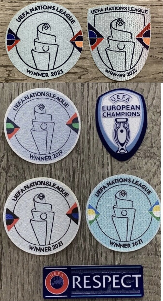 UEFA Nations league Winner Euro 2020/2021/2023 Championship Patch Badge set