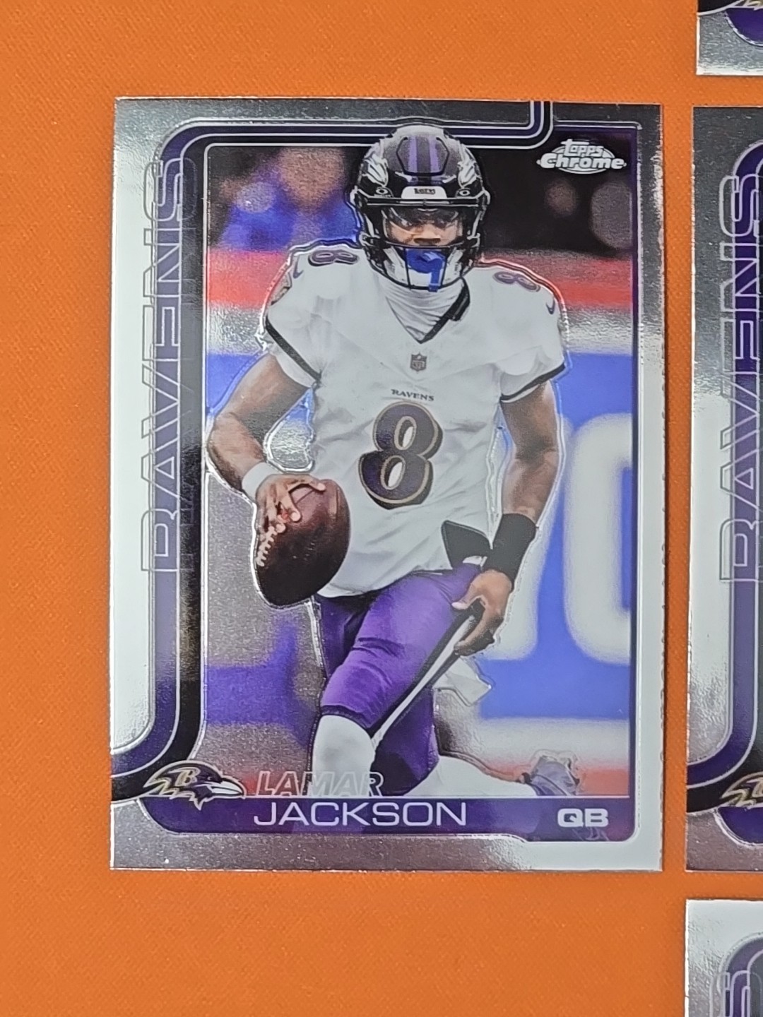 🟣⚫️🟣 2025 TOPPS CHROME BALTIMORE RAVENS COMPLETE BASE TEAM SET (13 CARD LOT)