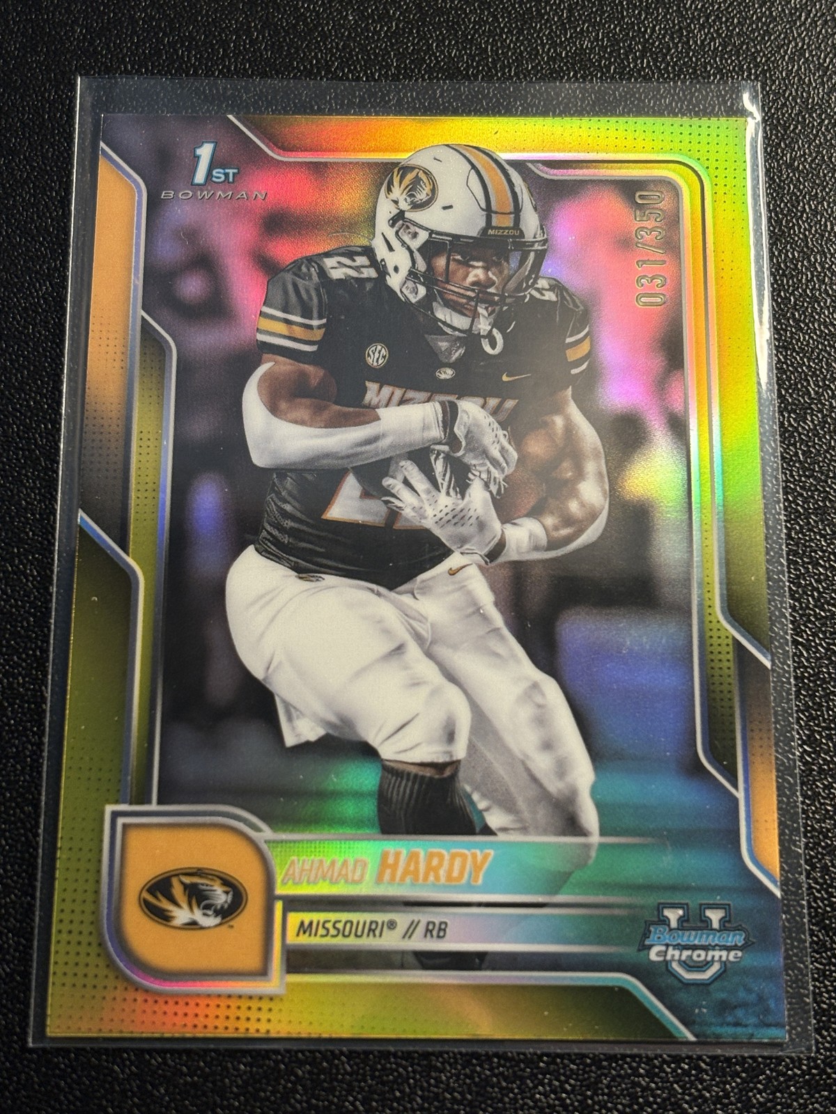 Ahmad Hardy Yellow Refractor #/350 2025 Bowman University U Chrome #176