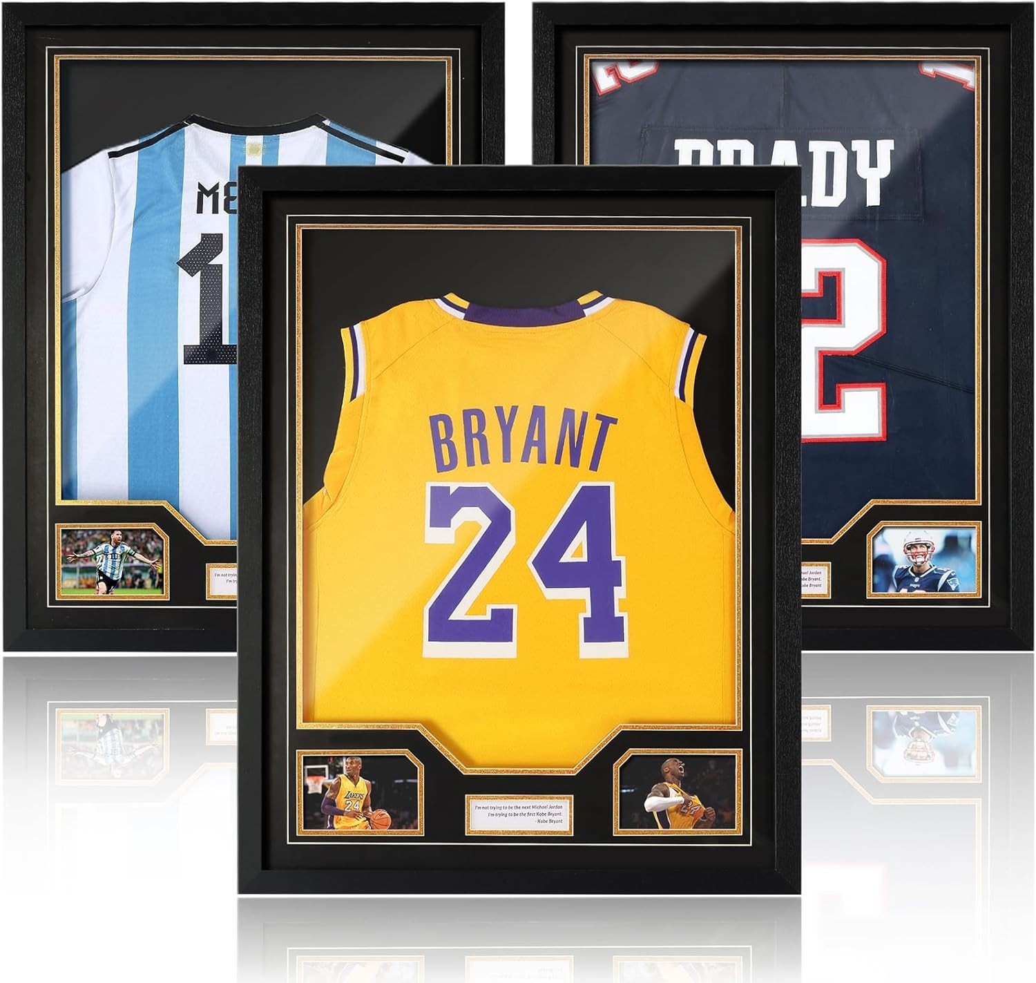 Elegant Large Acrylic Jersey Frame Set, 3 Pack – Ideal for Sports Memorabilia