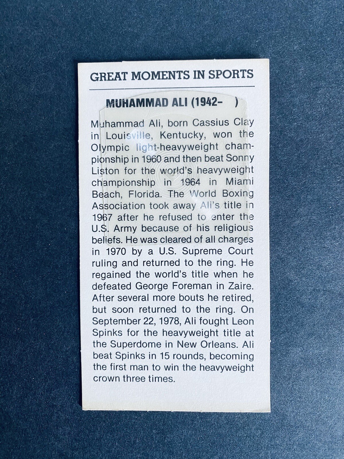 1979 MUHAMMAD ALI GREAT MOMENTS IN SPORTS UNITED PRESS INT BOXING.