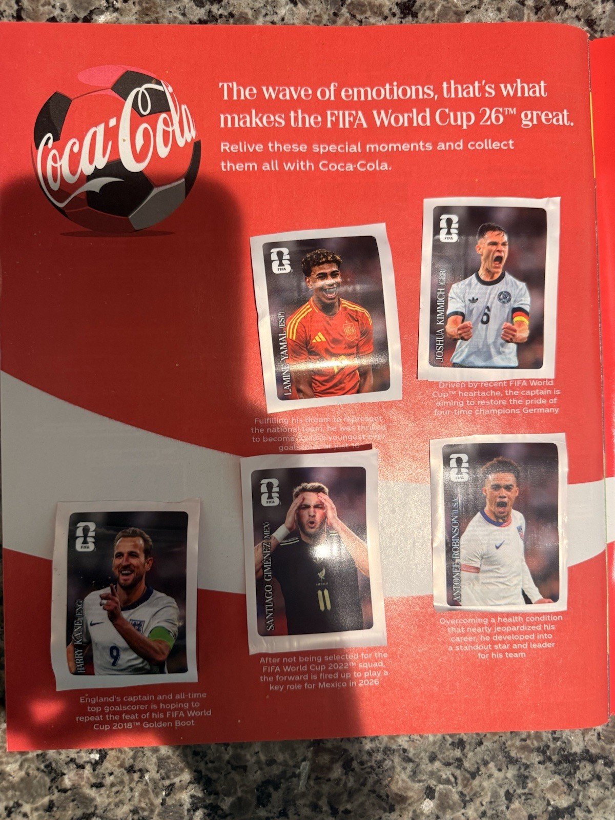 ⚽ Official 2026 Panini FIFA World Cup Coca-Cola Complete 12 Sticker Set!
