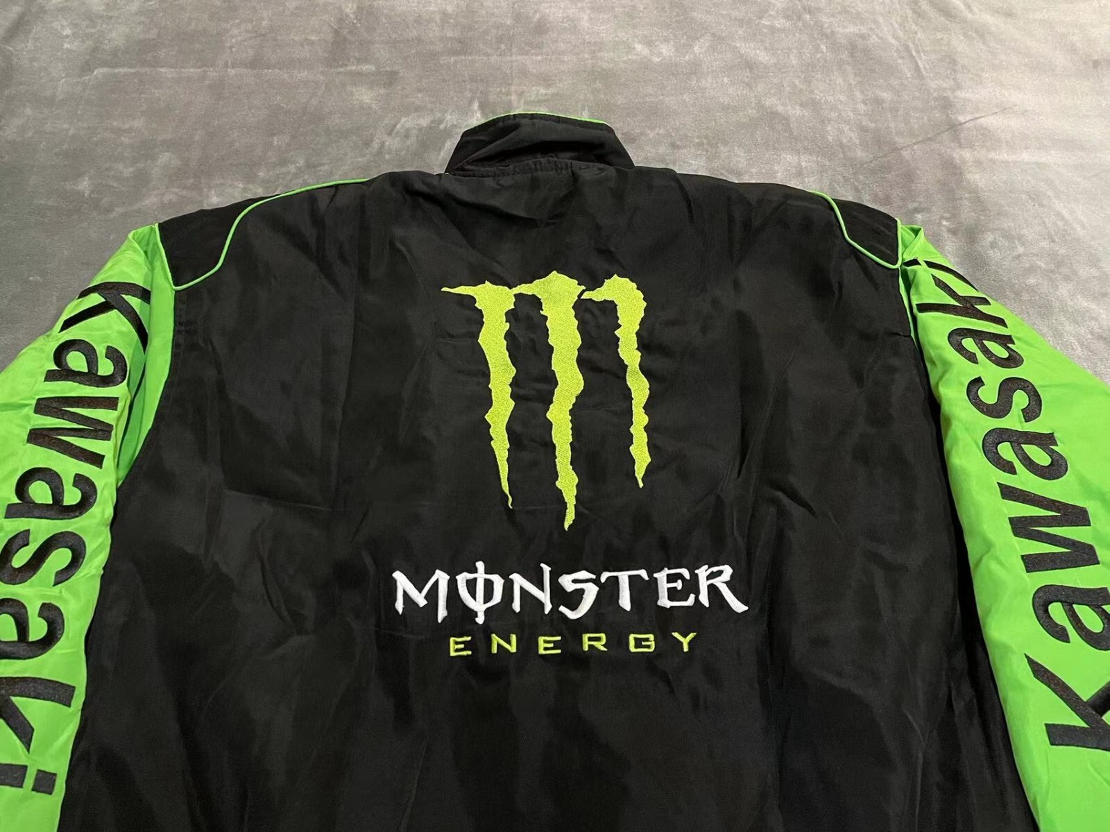 Unisex Adult Kawasaki Jacket Ebroidered Cotton Padded F 1 Racing Jacket