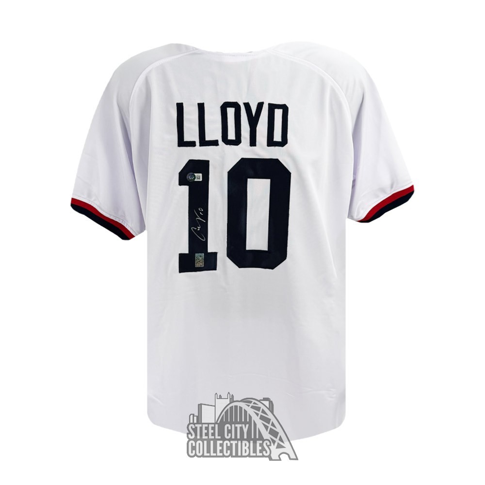 Carli Lloyd Autographed USA Custom White Soccer Jersey – BAS (Blue Name)