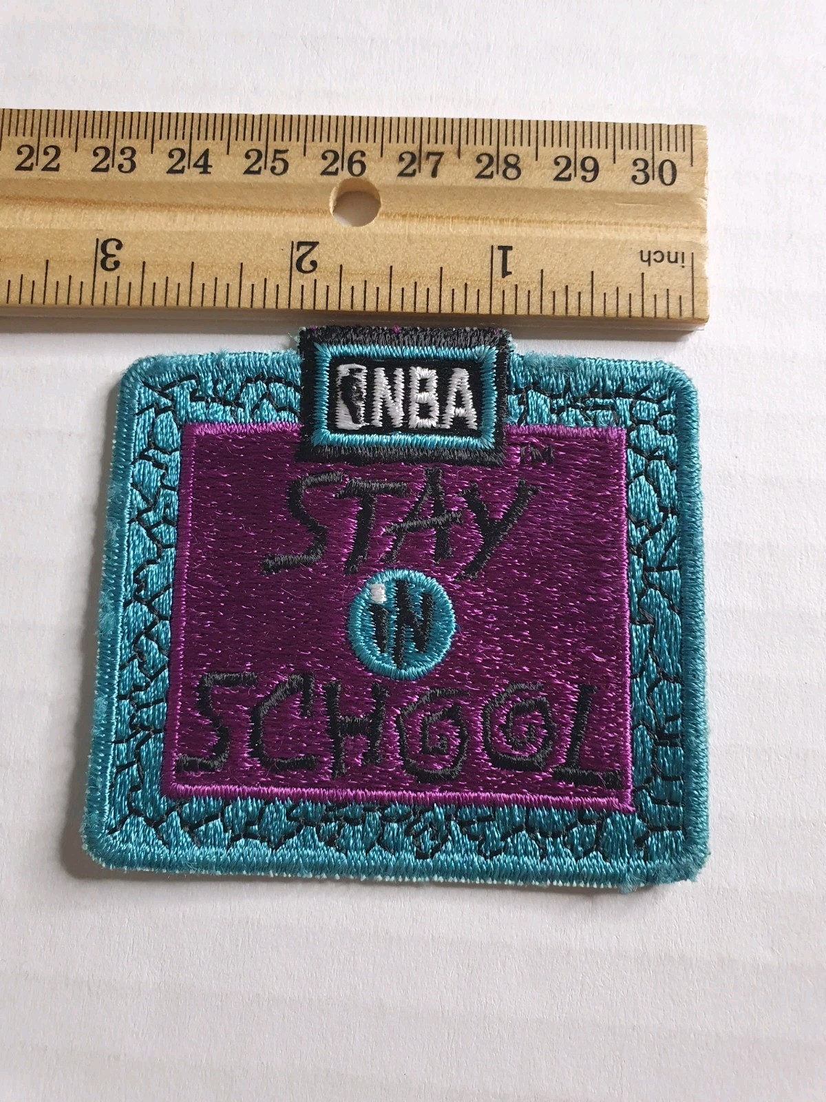 90’s NBA Stay In School Official Patch Iron On Vintage New NOS