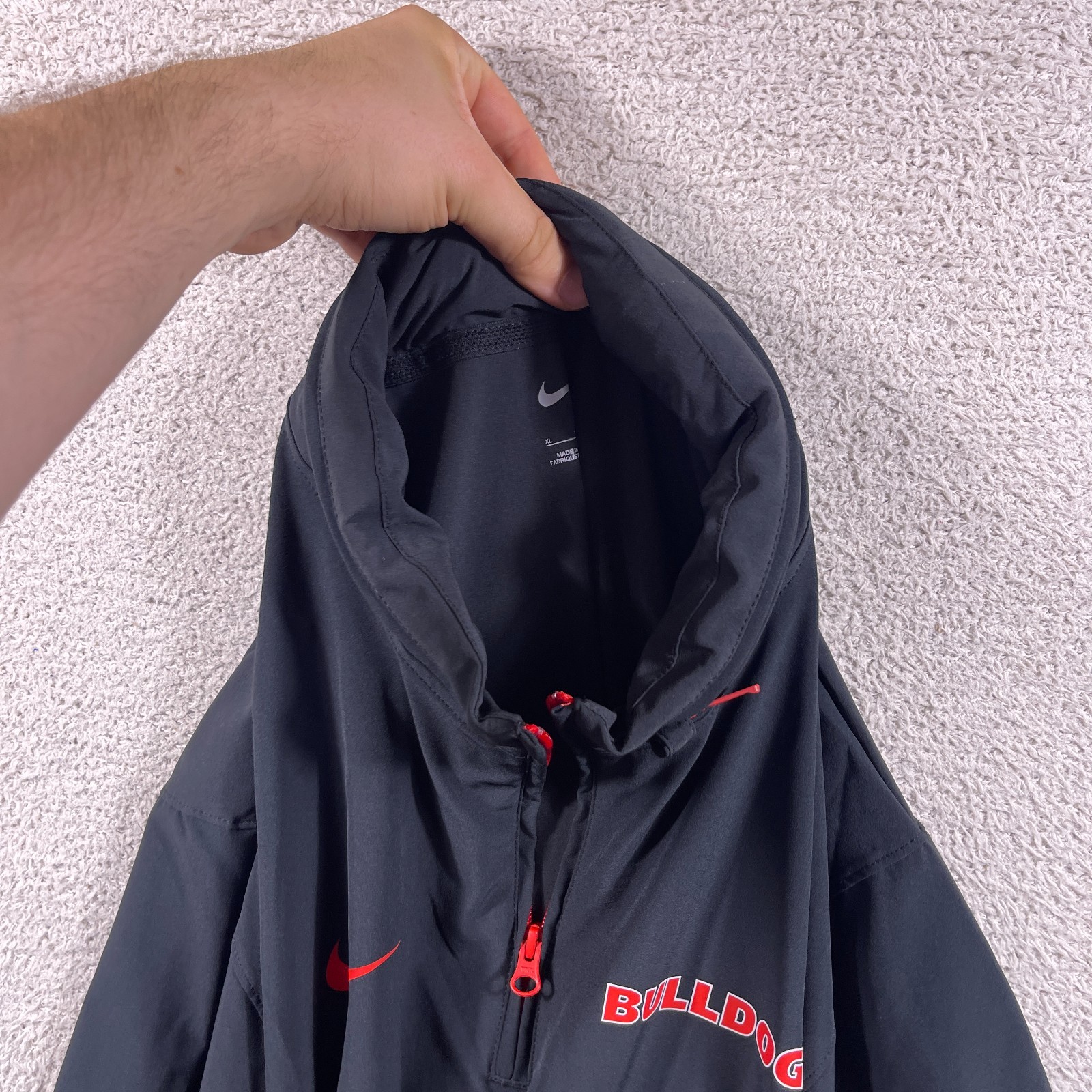 Georgia Bulldogs Nike Hoodie Mens XL Black Dri Fit Pullover 1/4 Zip Performance