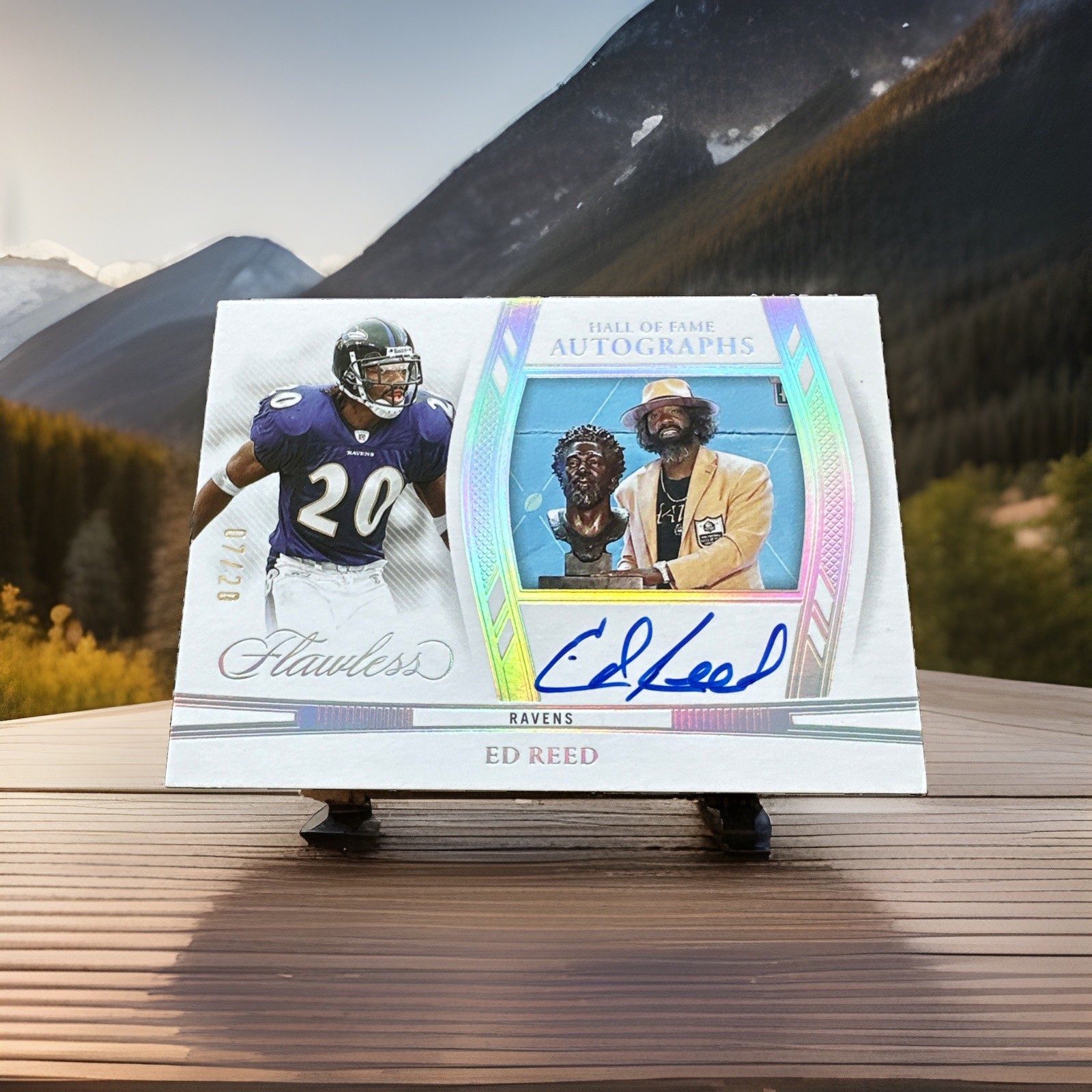 2025 Panini Flawless Ed Reed 2024 Hall of Fame Auto Silver /20 🔥 🔥 🔥