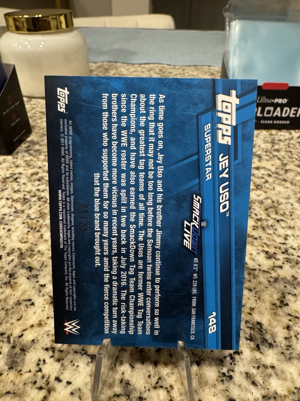 Jey Uso WWE Topps 2017 Then Now Forever Silver Card /25