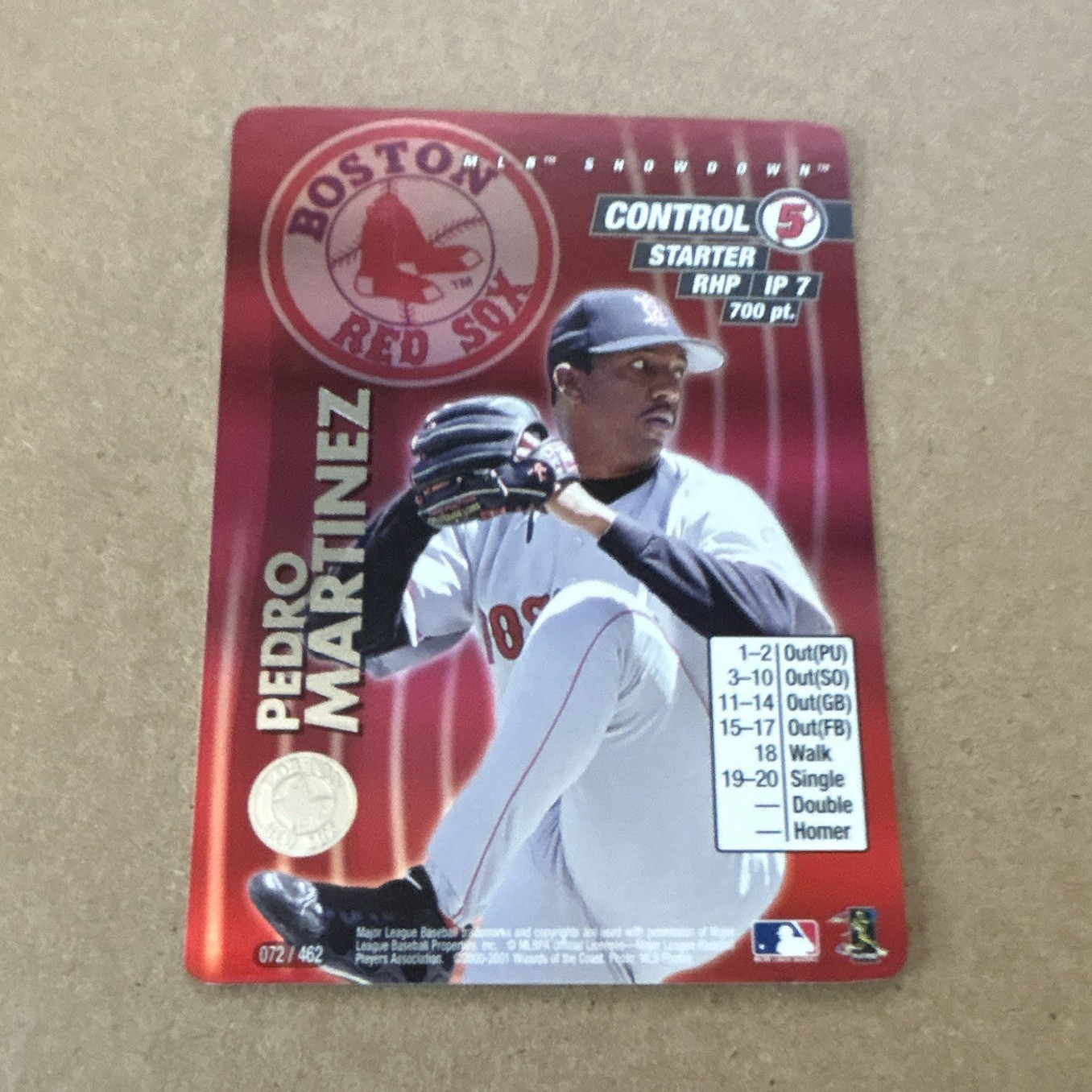Wizards of the Coast MLB Showdown 2001 Foil #072 Pedro Martinez Red Sox