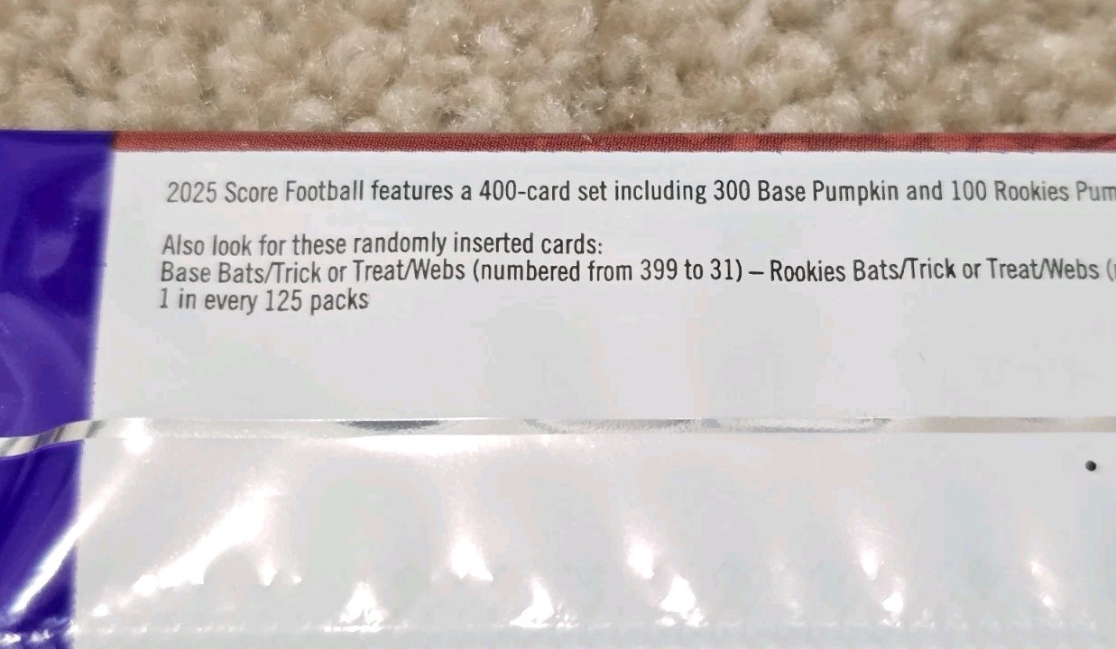 Twenty (20) 2025 Panini NFL Score A Treat Sealed Packs of Football Trading Cards