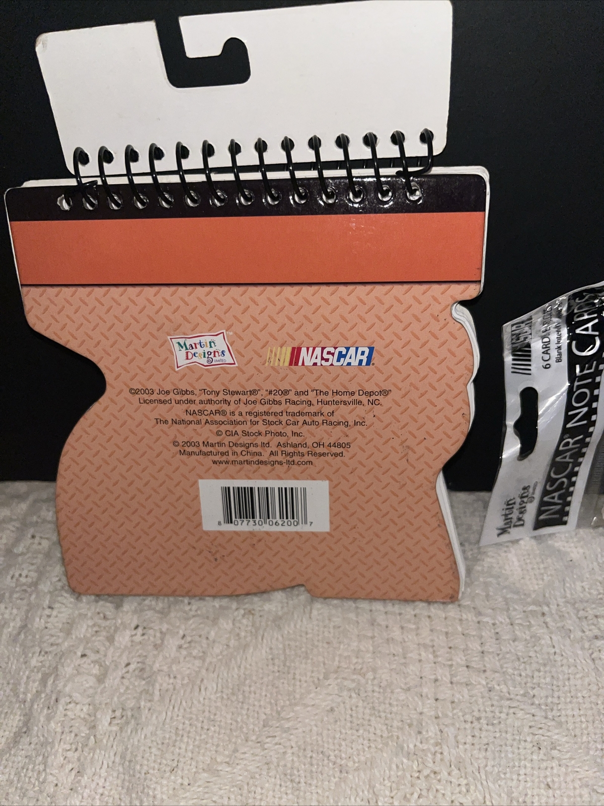 Tony Stewart Spiral Notebook & Note Card Set #20 NASCAR Home Depot