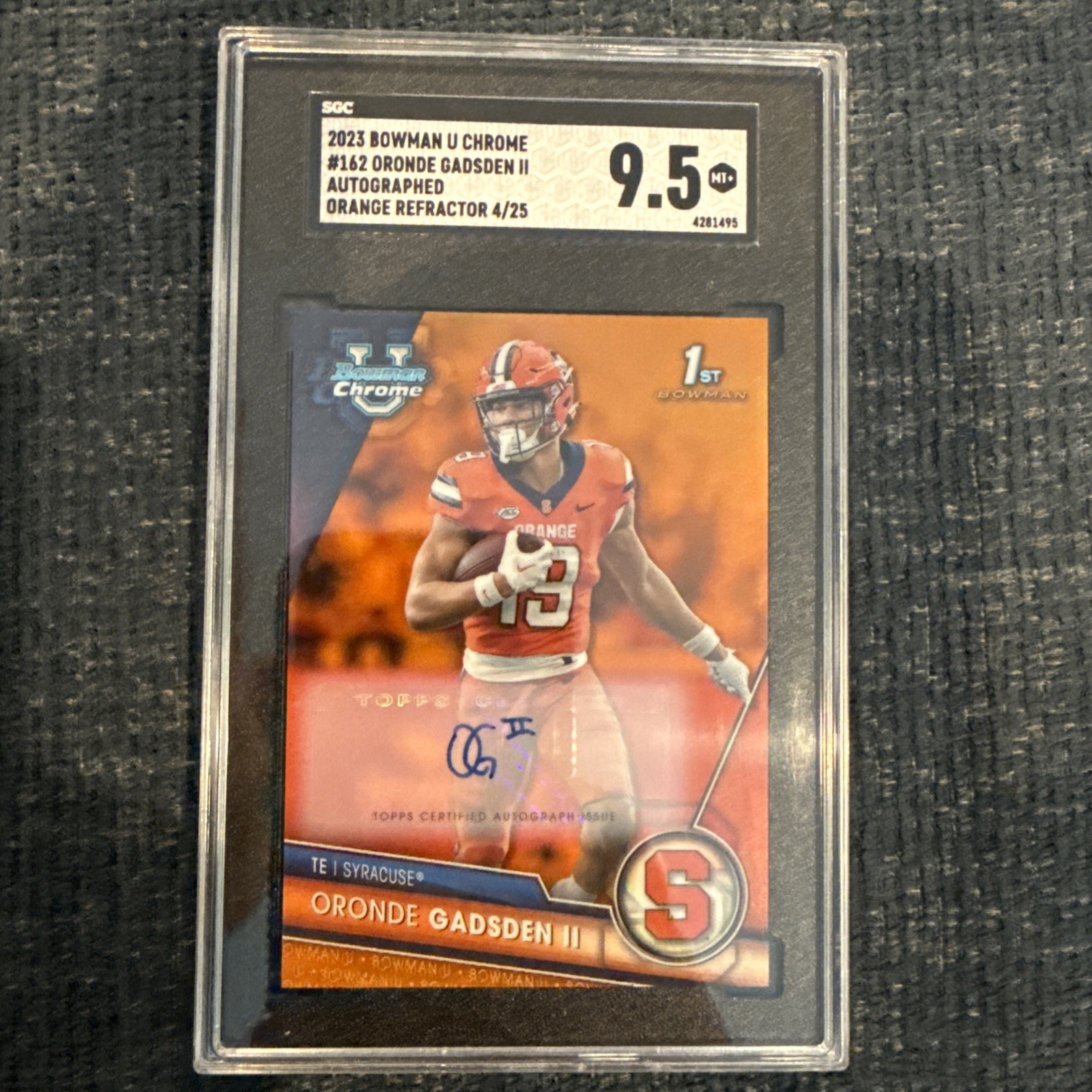 2023 Bowman U Chrome Prospect Auto Oronde Gadsden Orange Shimmer Refractor /25
