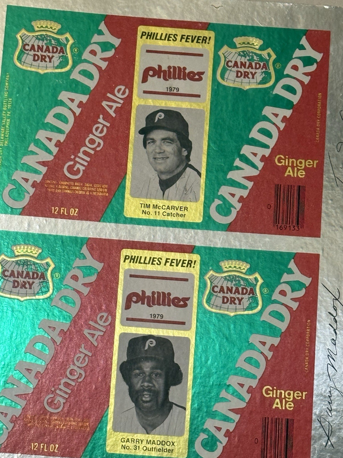 1979 Phillies Canada Dry Uncut Sheet Pete Rose Steve Carlton Tug McGraw 37×34
