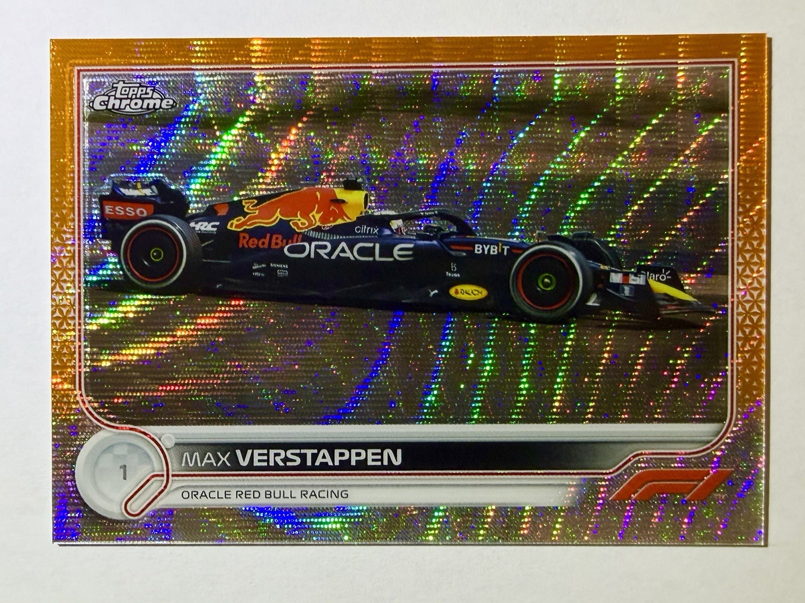 2022 Topps Chrome Formula 1 #109 MAX VERSTAPPEN Orange Wave /25 Car Rides F1