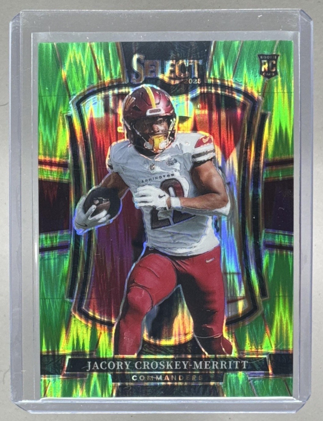Jacory Croskey-Merritt 2025 Panini Select #188 Neon Green Prizm Shock RC 438/699