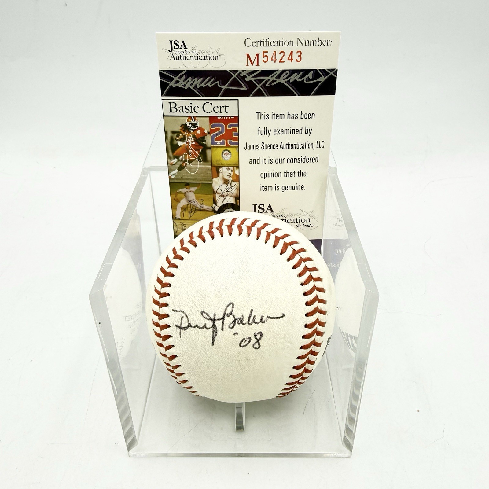 Dusty Baker Autograph Hall of Fame MLB Baseball Auto JSA COA