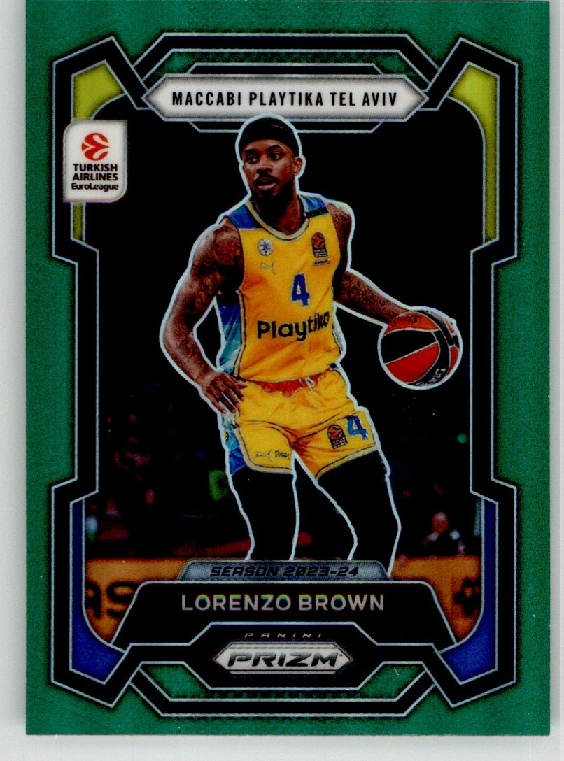 Lorenzo Brown 2023-24 Panini Prizm EuroLeague Green Prizm 59 Tel Aviv