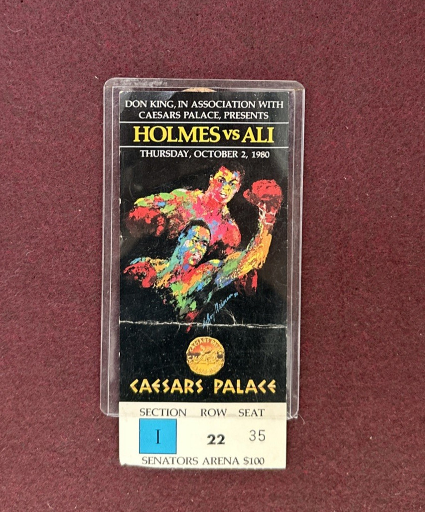 1980 Muhammad Ali vs Larry Holmes On Site Ticket Don King @ Caesars Palace